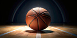 Fototapeta Sport - A basketball sits on the floor