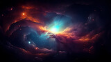 Fototapeta  - Space galaxy background, 3D illustration of nebulae in the universe