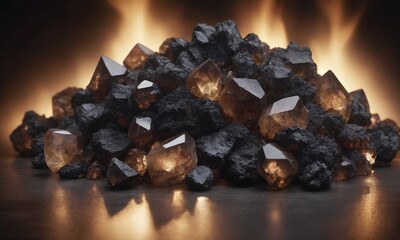 Canvas Print - Beautiful clusters of Smokey Quartz