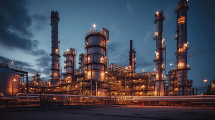 Wall Mural - Modern oil refinery industrial plant.