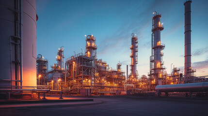 Wall Mural - Modern oil refinery industrial plant.