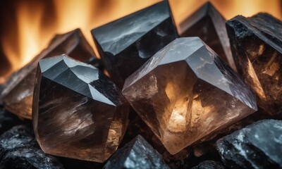 Wall Mural - Beautiful clusters of Smokey Quartz