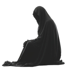 Sticker - Silhouette Cloak Man Sit Isolated