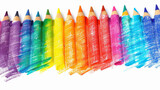 Hand drawn colorful crayon or colored pencil scribbles, isolated