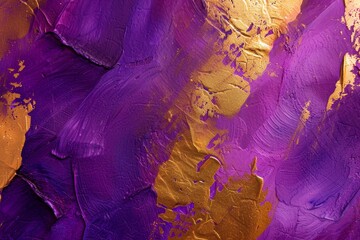 Poster - painting featuring shades of purple and gold
