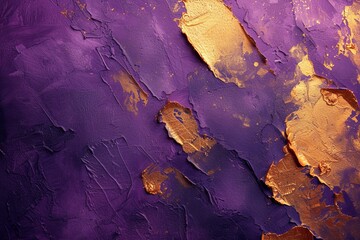 Aufkleber - A detailed view of a painting featuring vibrant purple and gold colors.