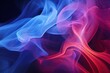 A thick neon color swirling smoke pattern in front of a black background/drifting smoke overlay or texture.