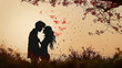 © NoOneSaid - Two silhouetted figures facing each other against a sunset backdrop.