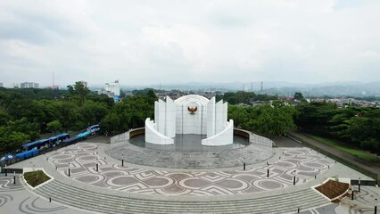 Wall Mural - Aerial view of the Monumen Perjuangan Rakyat Jawa Barat - Monju Monument. 