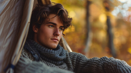 Sticker - Young guy with wavy hair