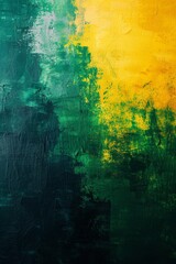 Aufkleber - An abstract painting featuring vibrant green and yellow colors.