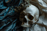 Fototapeta  - Skull Wearing a Sparkly Jeweled Crown