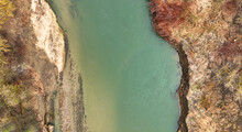 River Meander Winter Floodplain Delta Zastudanci Drone Aerial Inland Video Shot In Sandy Sand Alluvium Freezing Cold National Nature Reserve, Benches Forest And Lowlands Wetland Swamp, View Flying Fly