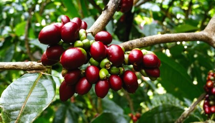 Poster - A bunch of red berries on a tree branch