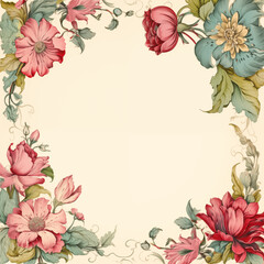 Wall Mural - Vintage style frame and border