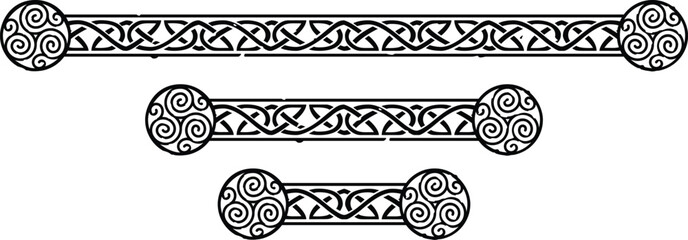 Wall Mural - Celtic Knot Pattern Borders with Triskele
