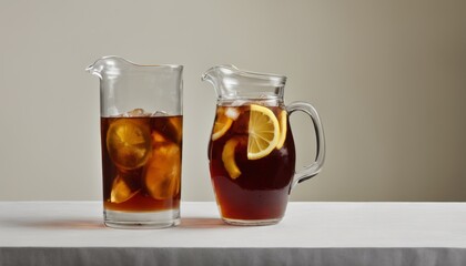 Canvas Print - Two glasses of lemonade on a table