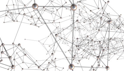 Neural network 3D illustration. Big data and cybersecurity