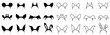 Animal ears mask set, beasts head masks, wild and domestic animals head for party masquerade, mouse, cat, dog, wolf, hare, koala, raccoon, deer, bull, rhinoceros, lion and more - vector
