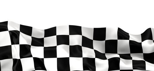 Wall Mural -  Image of motor racing black and white checkered finish flag waving