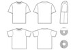 © Jack - slim fit top t-shirt flat technical drawing illustration short sleeve with binding collar blank streetwear mock-up template for design and tech packs women