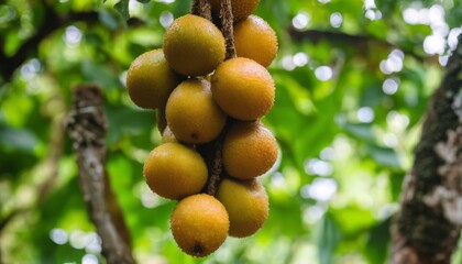 Canvas Print - A bunch of green fruits hanging from a tree