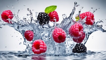 Sticker - A bunch of berries in water