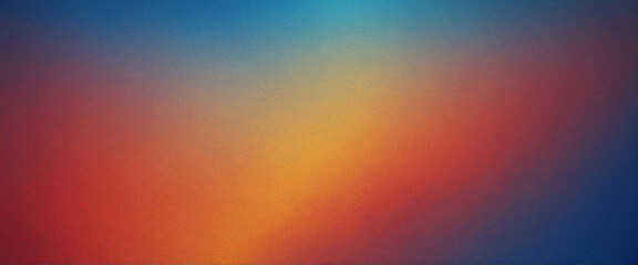blue red yellow gradient grainy background, blurred colors noise textured banner design,