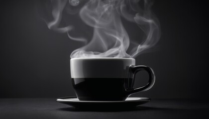 Sticker - A cup of coffee with steam rising from it