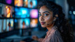 © Mihai Zaharia - Tech Support Agent Woman Working Night Shift. Generative AI