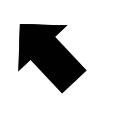 Sticker - Left arrow up icon, black arrow 