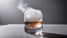 A Glass Of Whiskey With A Cloud Of Smoke
