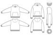 © Jack - hoodie sweatshirt flat technical drawing illustration mock-up template for design and tech packs men or unisex fashion CAD streetwear slim fit