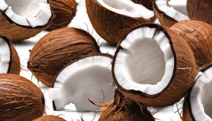 Canvas Print - A pile of coconuts with the tops removed