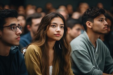 Canvas Print - a group of people sitting next to each other