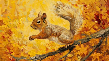 Wall Mural - squirrel in the park