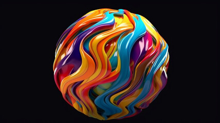 Abstract colorful sphere render
