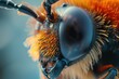 Close up view of a bee's head and its intricate eyes. Perfect for nature and wildlife themed projects