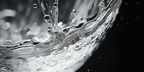 Canvas Print - Clear glass of water close-up. Versatile image suitable for various themes and concepts