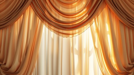 Wall Mural - A picture of a window with a curtain and a chair placed in front of it. This image can be used to depict a cozy and inviting interior space