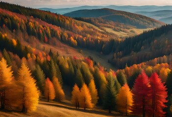 Wall Mural - autumn landscape in the mountains