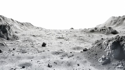 Sticker - A black and white photo depicting a desolate and empty area. Suitable for various uses