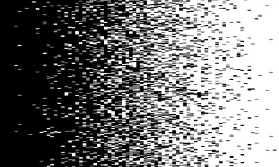 Poster - Black on white background. Black and white dissolve halftone grunge effect. Vector Illustration. Pixelated dissolve gradient