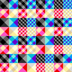 Poster - Abstract seamless pattern. Textile diagonal plaid vector pattern.
