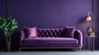 © Claudia Nass - ai generative illustration of a purple colored cosy sofa against a purple wall