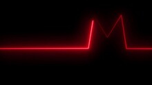 M neon heartbeat on a black isolated background