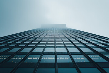 Wall Mural - photo of a horizontal and vertical line with a horizon and a skyscraper