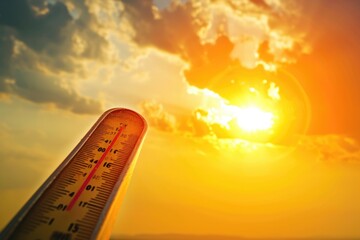 Wall Mural - high temperature and global warming in summer.