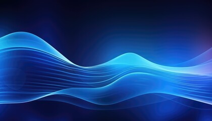 Wall Mural - Abstract wave technology background with blue light smooth and flow