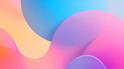 Wall Mural - modern abstract background with soft, overlapping curves in pastel colors.